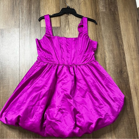 NWT Thirty Thirty Purple Puff Corset Mini Dress - Picture 1 of 4